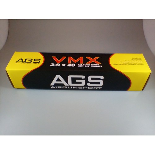 166 - A.G.S. Airgun Sports Air Rifle Scope, brand new in box, 3-9 x 40 with 3/8 inch mounts