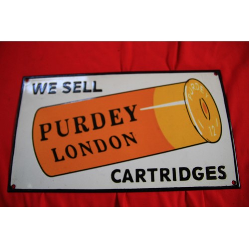 267 - Purdey Cartridge enamel sign