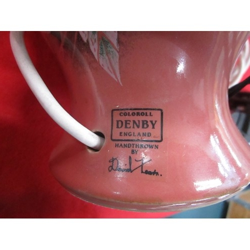 59 - Hand thrown Denby Lamp-base with shade by commercial Craft potter David Yorath.
Fully tested with Po... 