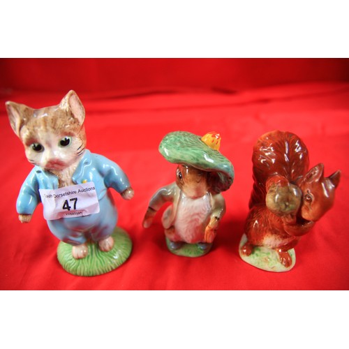 47 - Three Beatrix Potter figures - Samuel Whiskers with Beswick gold backstamp, Benjamin Button with Bes... 