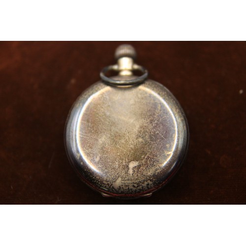 17 - Silver open face pocket watch, the dial with Roman numerals and subsidiary seconds dial, crown windi... 