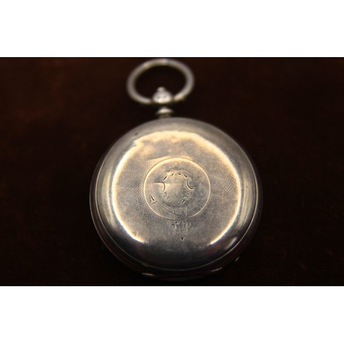 19 - Silver hunter pocket watch, dial with Roman numerals and subsidiary seconds dial, key winding, unsig... 