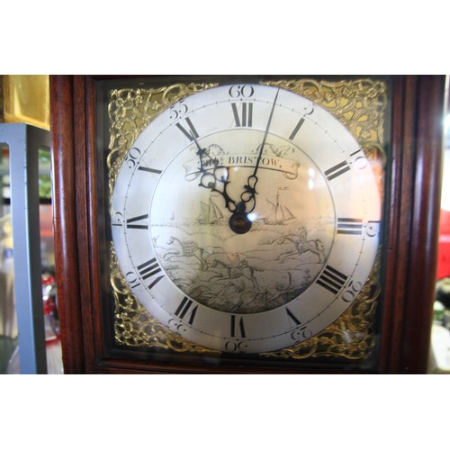 64 - A late 18th or early 19th Century Thomas Bristow grandfather clock in good order, 8 day single weigh... 