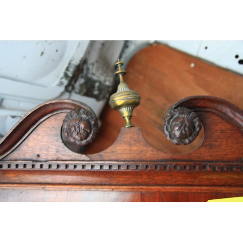 71 - An antique Georgian wall corner cabinet with brass finial, in good order