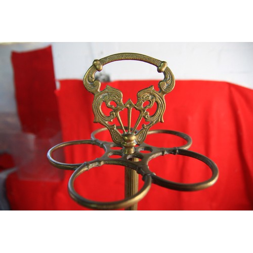 135 - A vintage brass stick stand in the form of an umbrella, in good order