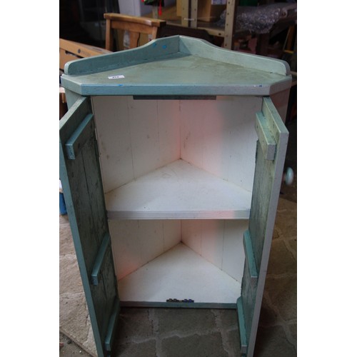 234 - A vintage pine corner cabinet, painted