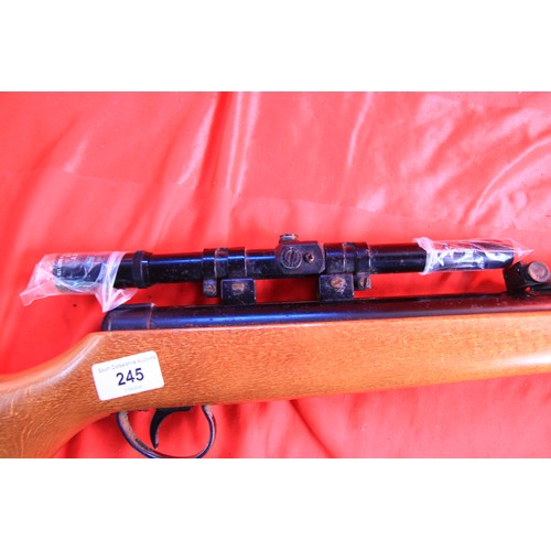 245 - A BSA Meteor Air Rifle fitted with telescopic sights, excellent cosmetic condition