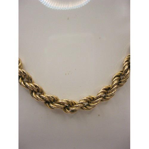 155 - 9ct Gold Rope Effect Necklace 7.46g