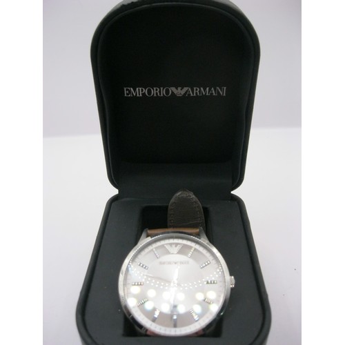 257 - An Emporio Armani gentleman's wristwatch, in case, requires battery at least