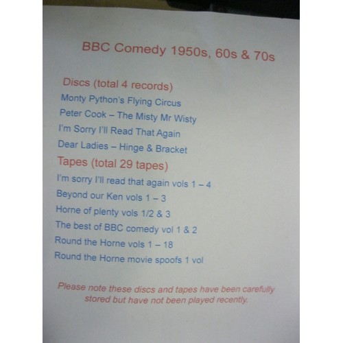 236 - A box of BBC Comedy Recordings including Monty Python, Round the Horne etc on a mix of cassette tape... 