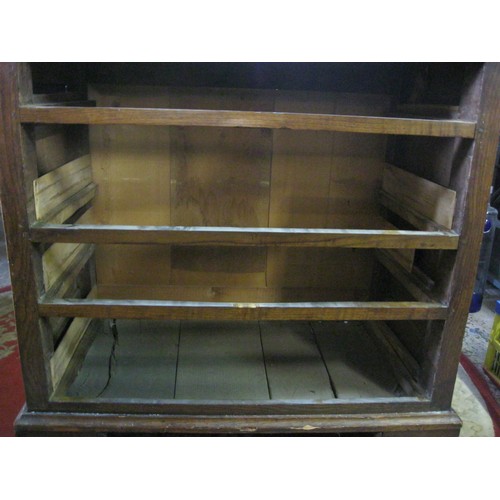 195 - An 18th Century Georgian chest of drawers with apparently original brass furniture, no keys, require... 