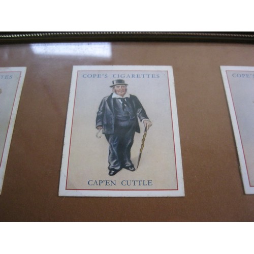 78 - Six glazed framed sets of Cigarette cards featuring Dickensian characters - 5 of Cope's Cigarettes a... 