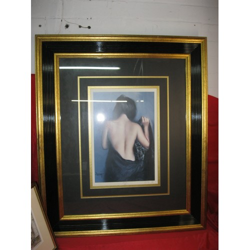 279 - A framed limited edition print by Domingo called Carla at 42 along with a selection of various frame... 