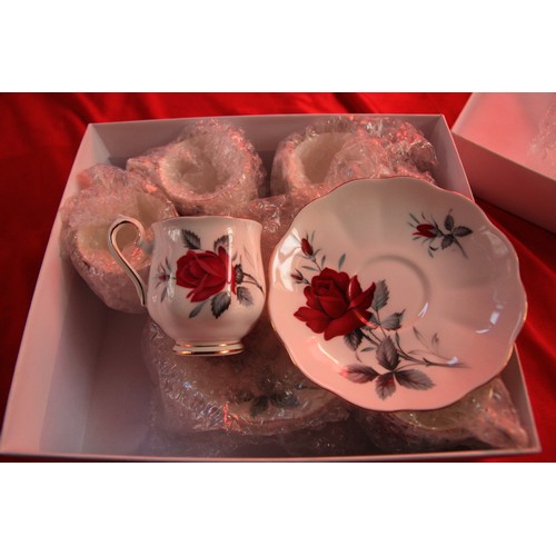 130 - Royal Albert Sweet Romance - 6 cups and six saucers