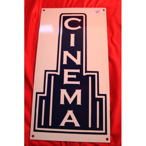 138 - A retro art deco style Cinema enamel sign