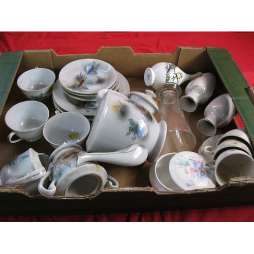 111 - E & O china teaware decorated in Oriental style with lithopane bottoms of the cups together with oth... 