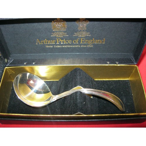 168 - Electroplated ware - Arthur Price preserve spoon, an Arthur Price ladle and a Mappin and Webb butter... 