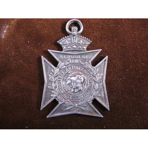 176 - XXth Middlesex Artist's Rifle Volunteers - the forerunner of the modern SAS - a white metal badge fe... 