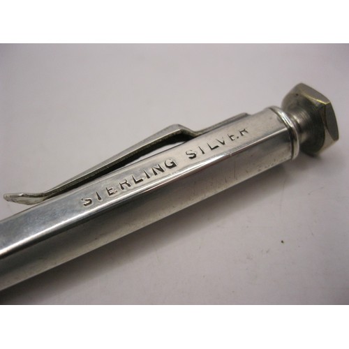 219 - A sterling silver stamped propelling pencil engraved 'With Compliments, Carter's Best Seeds', approx... 