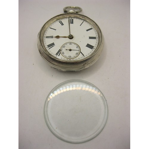 258 - A sterling silver key wind pocket watch, the case hallmarked for Chester 1893, in running order (not... 