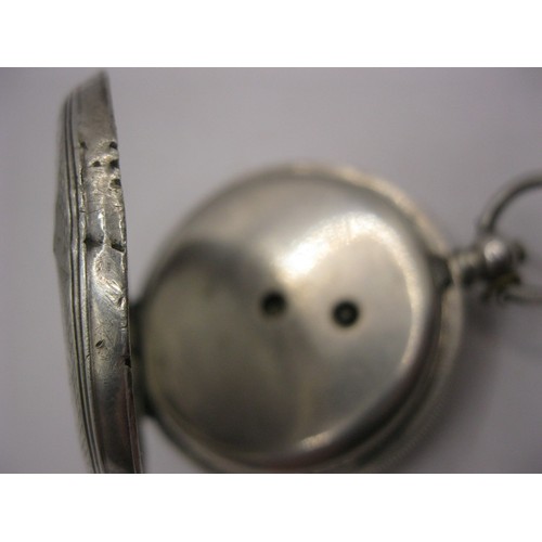 259 - A silver pocket watch marked for .935 fine silver, enamel dial named to H Samuel Manchester and mark... 