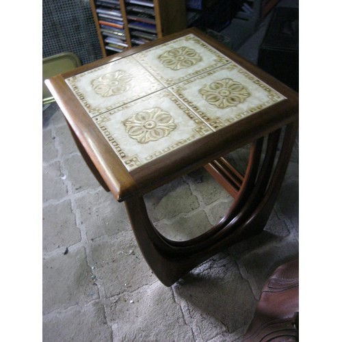 142A - A mid century G Plan tile top nest of 3 tables in excellent order