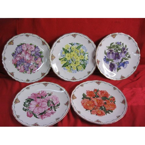 312 - Bradford Exchange Royal Creamware floral plates and other decorative plates - four plates from the F... 