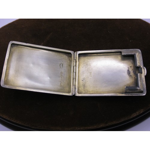 1 - An Asprey Silver Matchbook Holder, with Engine Turned decoration.  Hallmarked Chester 1929 39gm
