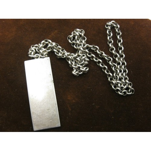 8 - A One Troy Ounce Silver Ingot on a Chain 52gm