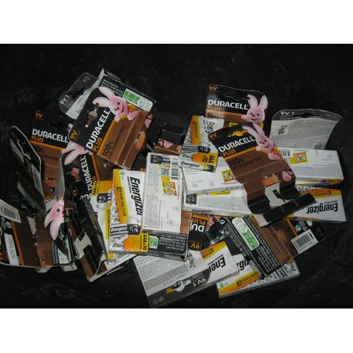 101 - A large bag of mixed batteries  including Ever Ready Energizer AAA, Duracell PP3 and other C & D cel... 