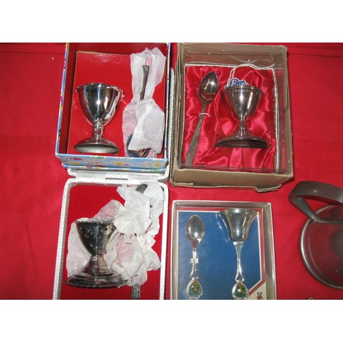 19 - A box of mainly silver plate Christening sets, spoons, etc, all in excellent order and many in origi... 