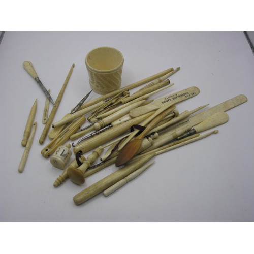37 - A quantity of Bone Sewing and Grooming Tools