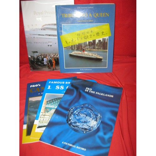 106 - A box of books on maritime subjects, primarily cruise and steam ships, all in excellent condition.
