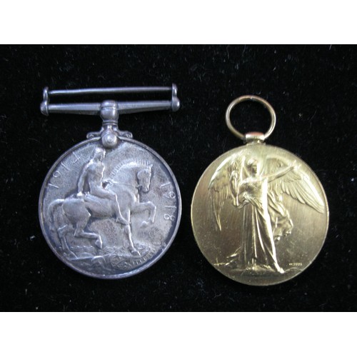109 - A WW1 War Medal and Victory Medal pair inscribed to 8238 Pte P W Bishop, A Cyc Corps, no ribbons