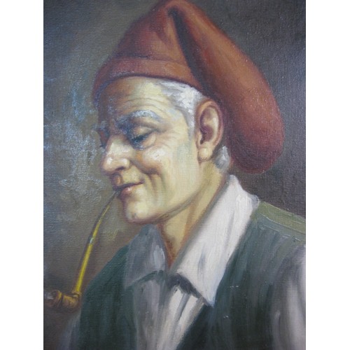 60 - Signed Continental framed oil on canvas of a Gentleman