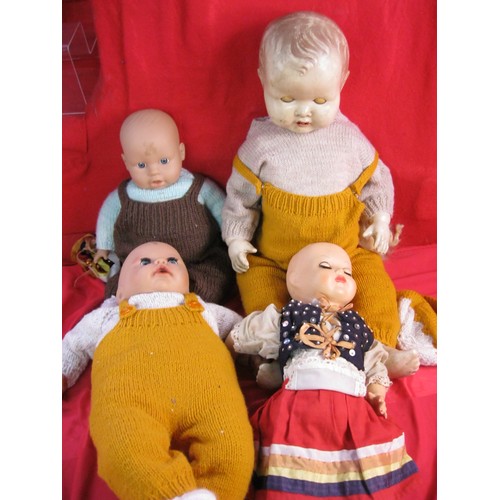 89 - Box of four Vintage Dolls
