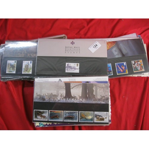 124 - A large selection of Royal Mail stamp sets including high value, all in excellent condition - these ... 