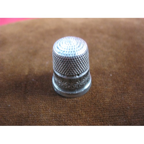 153 - A Charles Horner silver thimble, 3g, A/F, there are a couple of piercings
