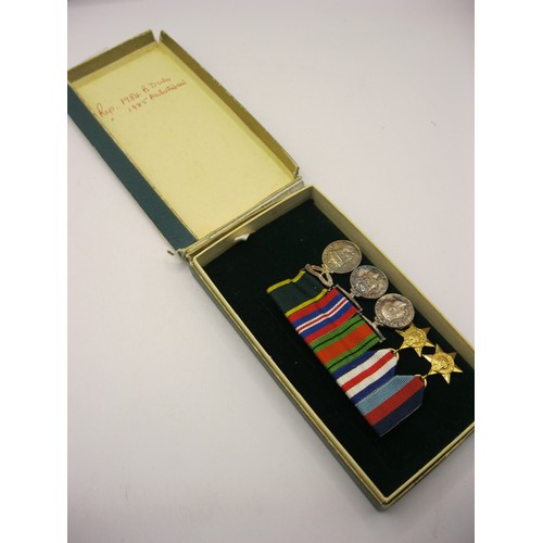 219 - A set of miniature dress medals - War Medal 1939-1945, Defence Medal, 1939-45 Star, The Air Crew Eur... 