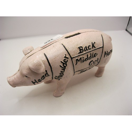 186 - Cast Iron Pig money box (L7