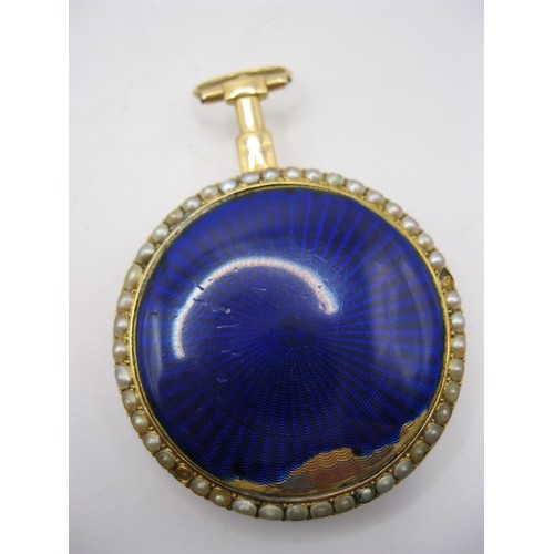 226A - A 14 carat gold pocket watch c1830 by John Cross of Charterhouse Square, hallmarks illegible due to ... 