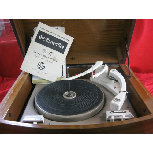 74 - Vintage Pye 'The Black Box' Record Player with Garrard Turntable, working and PAT tested
