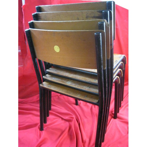 57 - Four vintage Child's  Chairs of wood and metal construction