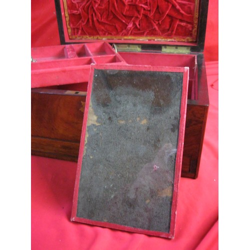 135 - A wooden jewellery box complete with a fitted  independent stand alone mirror .
Box has a lower draw... 