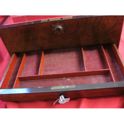 135 - A wooden jewellery box complete with a fitted  independent stand alone mirror .
Box has a lower draw... 