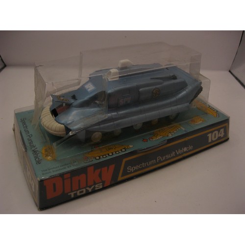 114 - A Dinky Toys #104 Captain Scarlet Spectrum Pursuit Vehicle in original blister packaging, excellent ... 