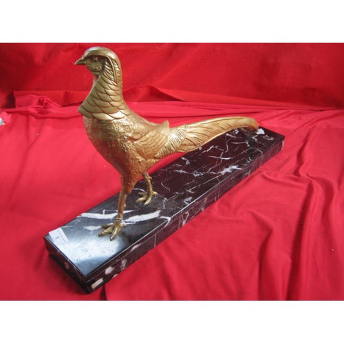 1 - Art Deco Pheasant on a Marble Stand