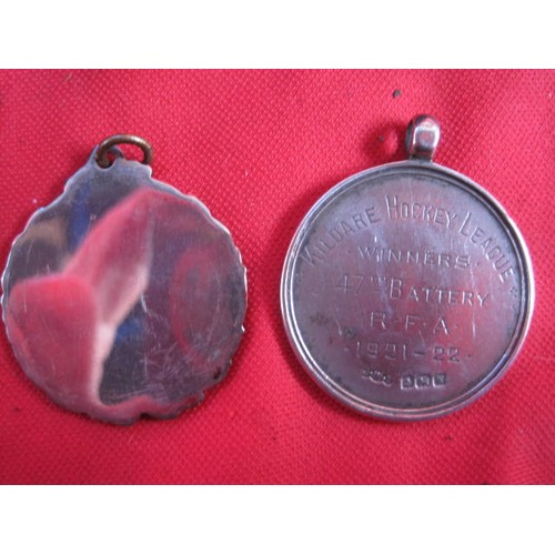 165 - A sterling silver fob pendant inscribed to Gnr V H Glazier on one side, and to the other 'Kildare Ho... 