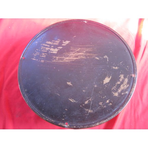 167 - A large brass WW2-era Royal Navy ship's bulkhead clock, marked with the 'crow's foot' of the Admiral... 