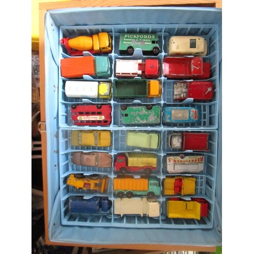 10 - A lovely condition Matchbox collector case full with matchbox cars ,vans etc .All trays present